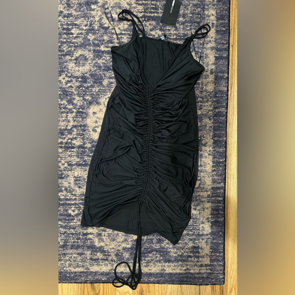 Elegant Black Ruched Dress